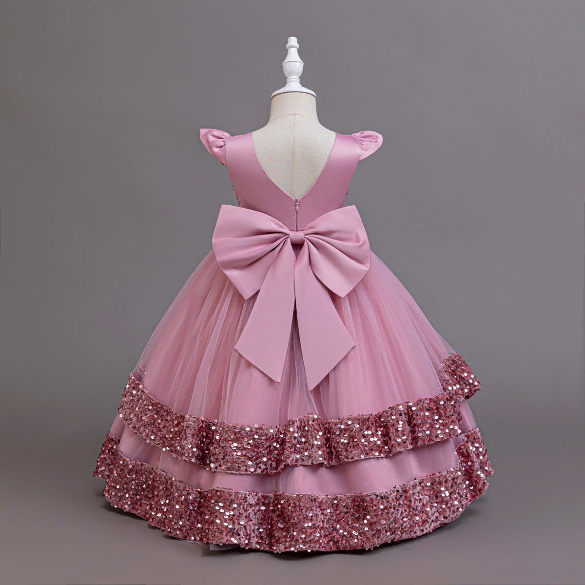 AERBA DRESS Wedding Flower Girl Dress New Elegant Girl Sequined Princess Dress Girl Graduation Party Prom Evening Dress