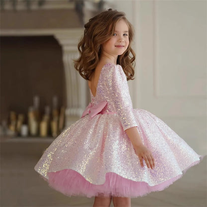 AERBA DRESS Wedding Flower Girl Dress Knee Length Princess Dres Cute Baby Girl Dress Girl Birthday Party Dresses Princess Dress