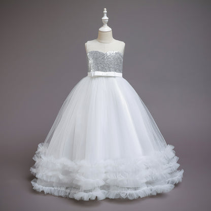AERBA DRESS Wedding Flower Girl Dress Baby Girls Princess Lace Ball Gown Party Long Dress Wedding Teenager Kids Christmas Dresses