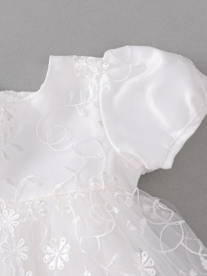 AERBA DRESS Wedding Flower Girl Dress Fashion Baby Girls Elegant Frock Kids Satin Birthday Party Long Dress Princess Dress