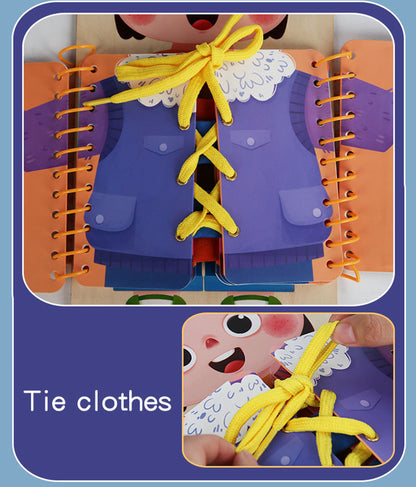 AERBA HOT SALE Multi-layer Wooden Busy Board For Children Montessori Early Education Games Toddlers Quiet Books Sensory Toy Practice Dressing