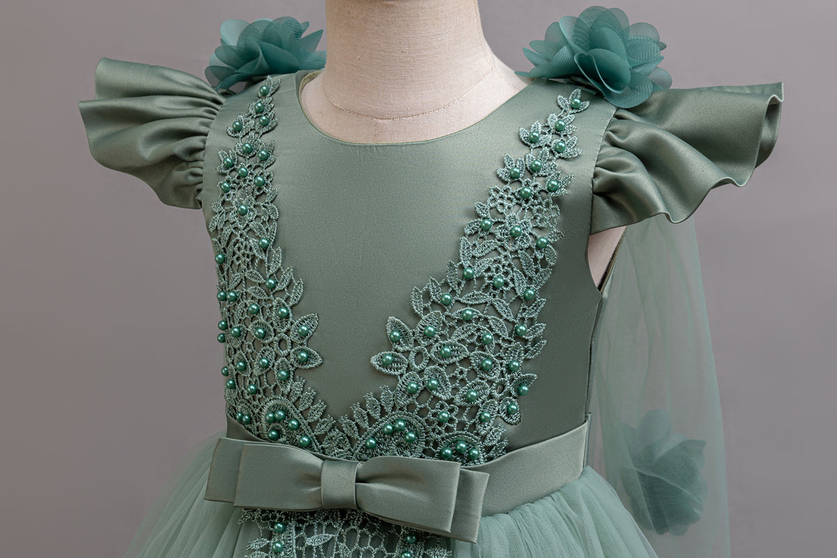 AERBA DRESS Wedding Flower Girl Dress Teen Long Bridesmaid Dresses Children Prom Gown Girl Party Dress Elegant Kids Communion Evening Clothes