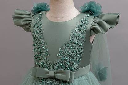 AERBA DRESS Wedding Flower Girl Dress Teen Long Bridesmaid Dresses Children Prom Gown Girl Party Dress Elegant Kids Communion Evening Clothes