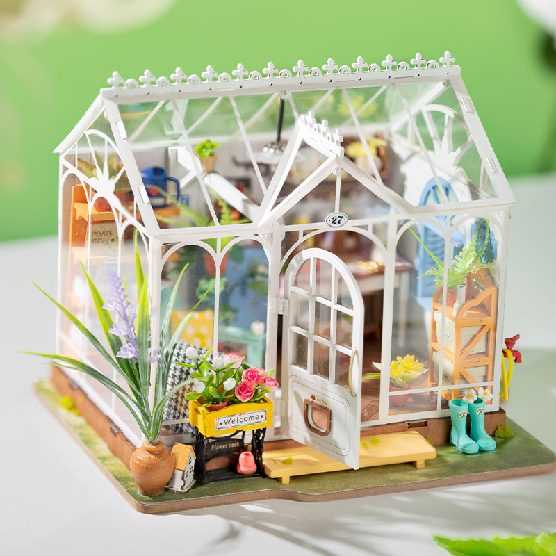 Aerba Children's Toys Dreamy Garden House DIY Miniature House Kit for Girls Teens Wooden Dollhouse Puzzle Easy Assembly Home Decor