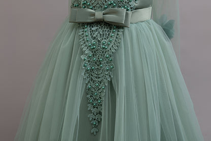 AERBA DRESS Wedding Flower Girl Dress Teen Long Bridesmaid Dresses Children Prom Gown Girl Party Dress Elegant Kids Communion Evening Clothes