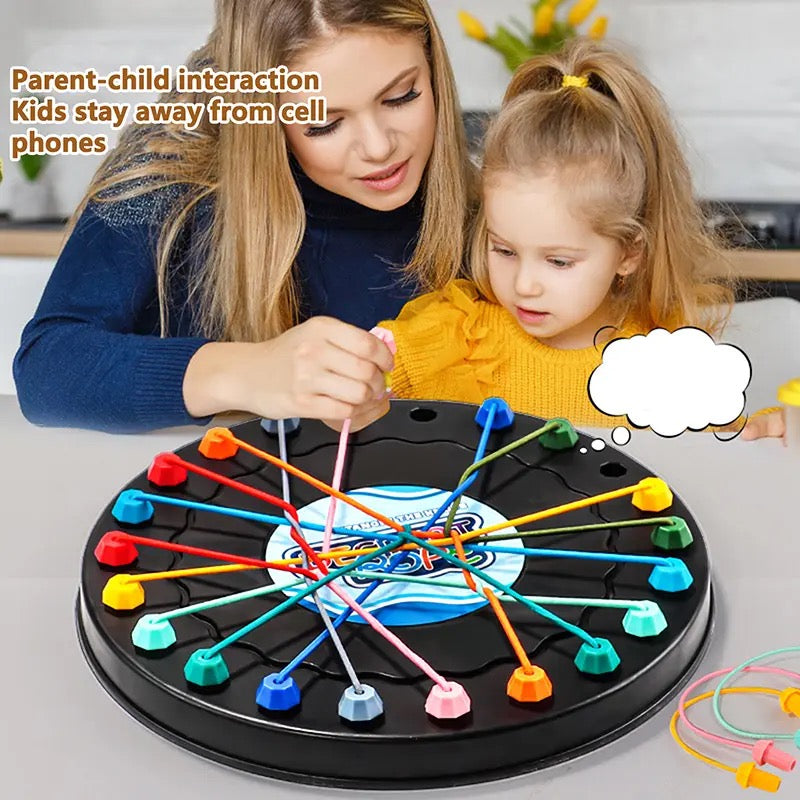 AERBA HOT SALE Children Rope Knots Sensory Social Board Game Logical Thinking Challenge Twisted Connected Line Brain Strategy Table Game