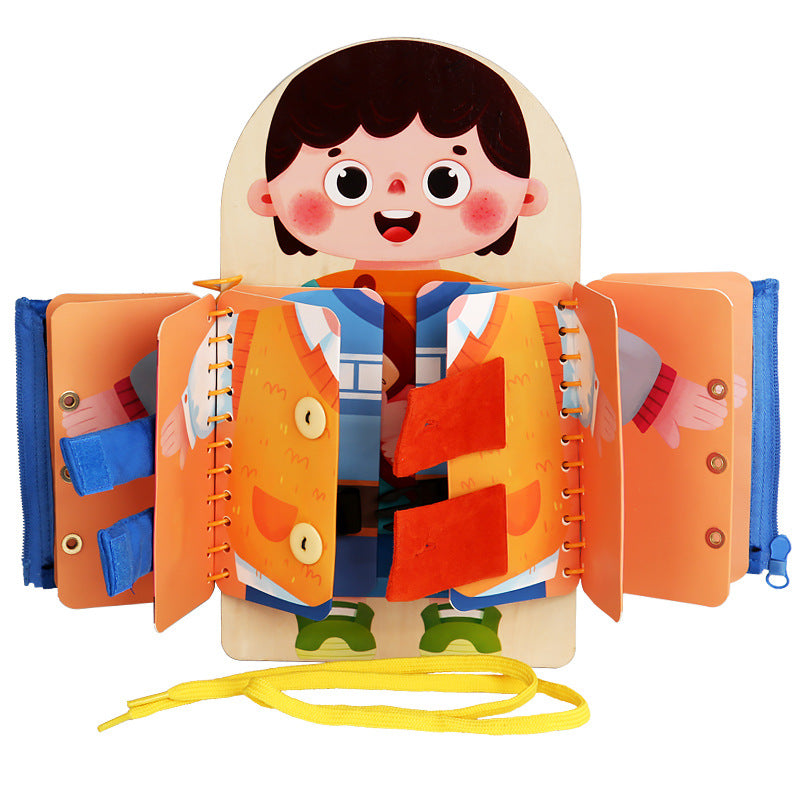 AERBA HOT SALE Multi-layer Wooden Busy Board For Children Montessori Early Education Games Toddlers Quiet Books Sensory Toy Practice Dressing