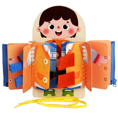 AERBA HOT SALE Multi-layer Wooden Busy Board For Children Montessori Early Education Games Toddlers Quiet Books Sensory Toy Practice Dressing