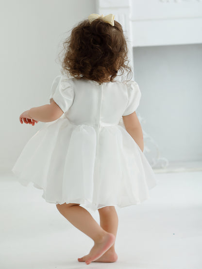AERBA DRESS Wedding Flower Girl Dress Baby Girls Satin Dress Party Frock Girl Baby Princess Dress