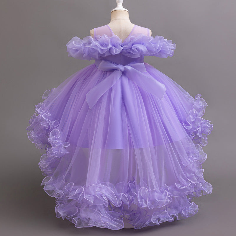 AERBA DRESS Wedding Flower Girl Dress Bridesmaid Princess Dress For Girls Children Costumes Trailing Party Dresses