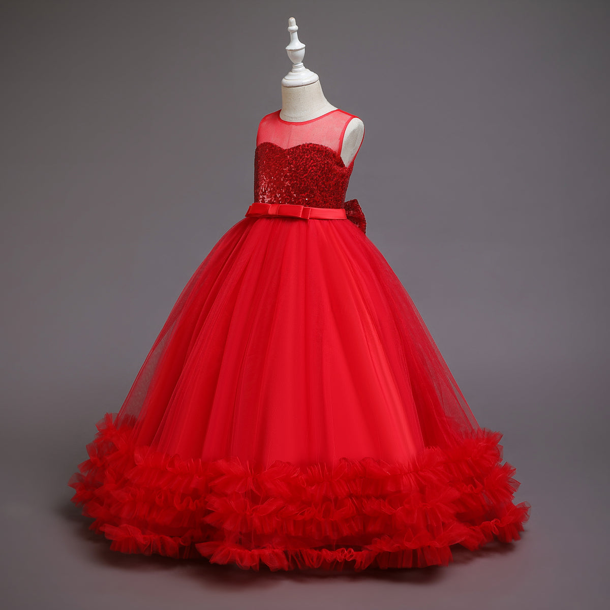 AERBA DRESS Wedding Flower Girl Dress Baby Girls Princess Lace Ball Gown Party Long Dress Wedding Teenager Kids Christmas Dresses