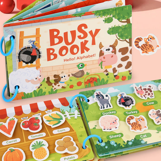 Aerba Baby Busy book My First Quiet Book Paste Early Learning Education Toy Children Toy Matching Game for Babies