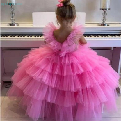 AERBA DRESS Wedding Flower Girl Dress Tulle Princess Party Baby Dress First Birthday Gowns Photo Shoot Dress