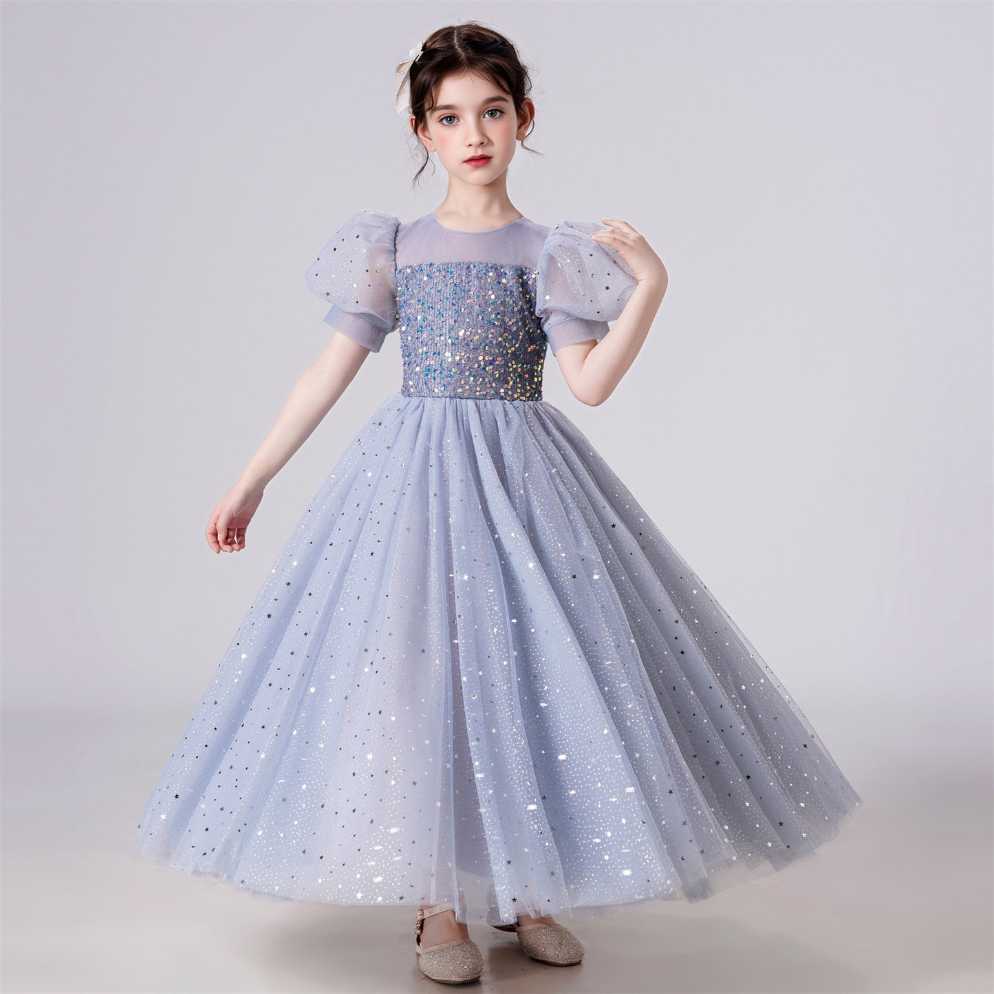 AERBA DRESS Wedding Flower Girl Dress Girl Birthday Party Christmas Dresses Children Girl Party Dresses Long Princess Dress