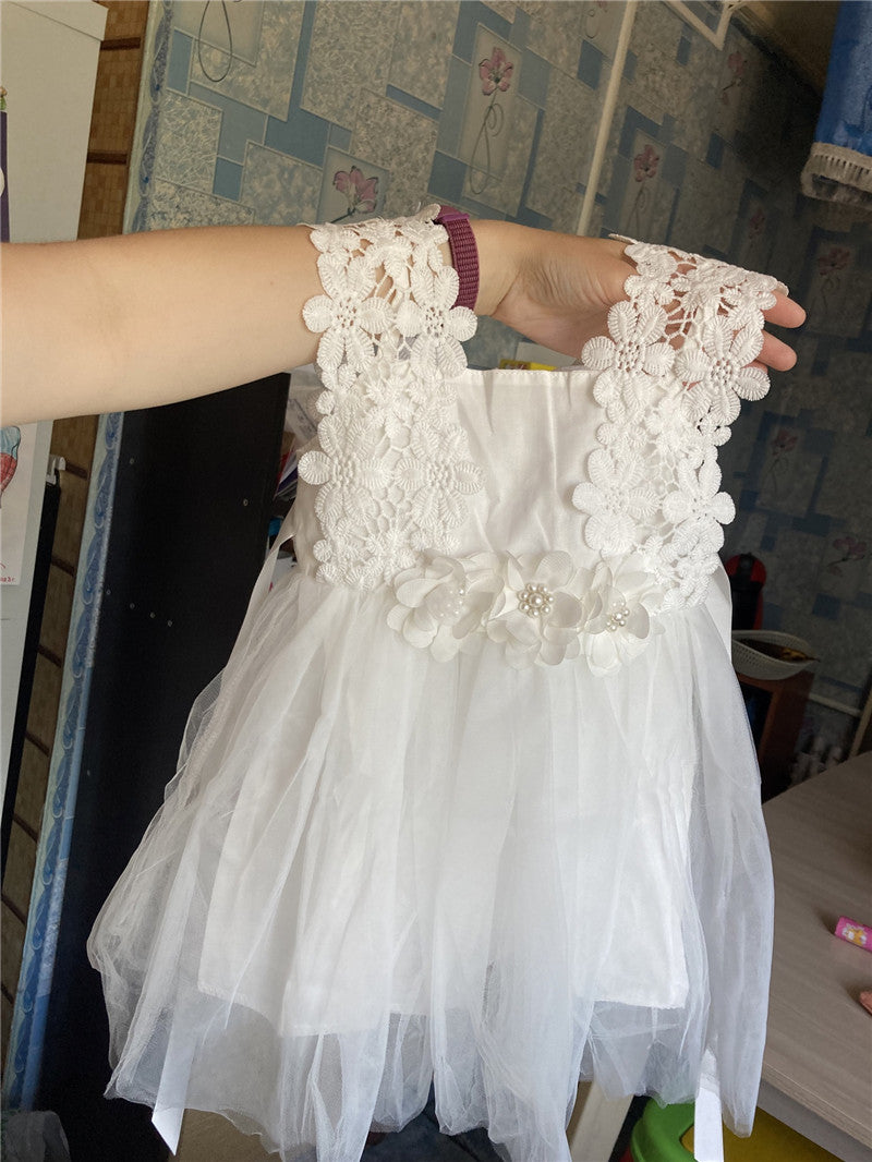 AERBA DRESS Wedding Flower Girl Dress Kids Ceremonies Dress Solid Tutu Dress For Girls Clothes Party Gown Princess Dress Girls