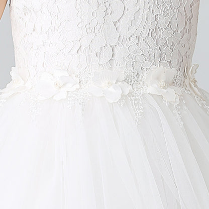 AERBA DRESS Wedding Flower Girl Dress Children's Performance Girls' Tank Top Dance Sleeveless Lace Princess Dress