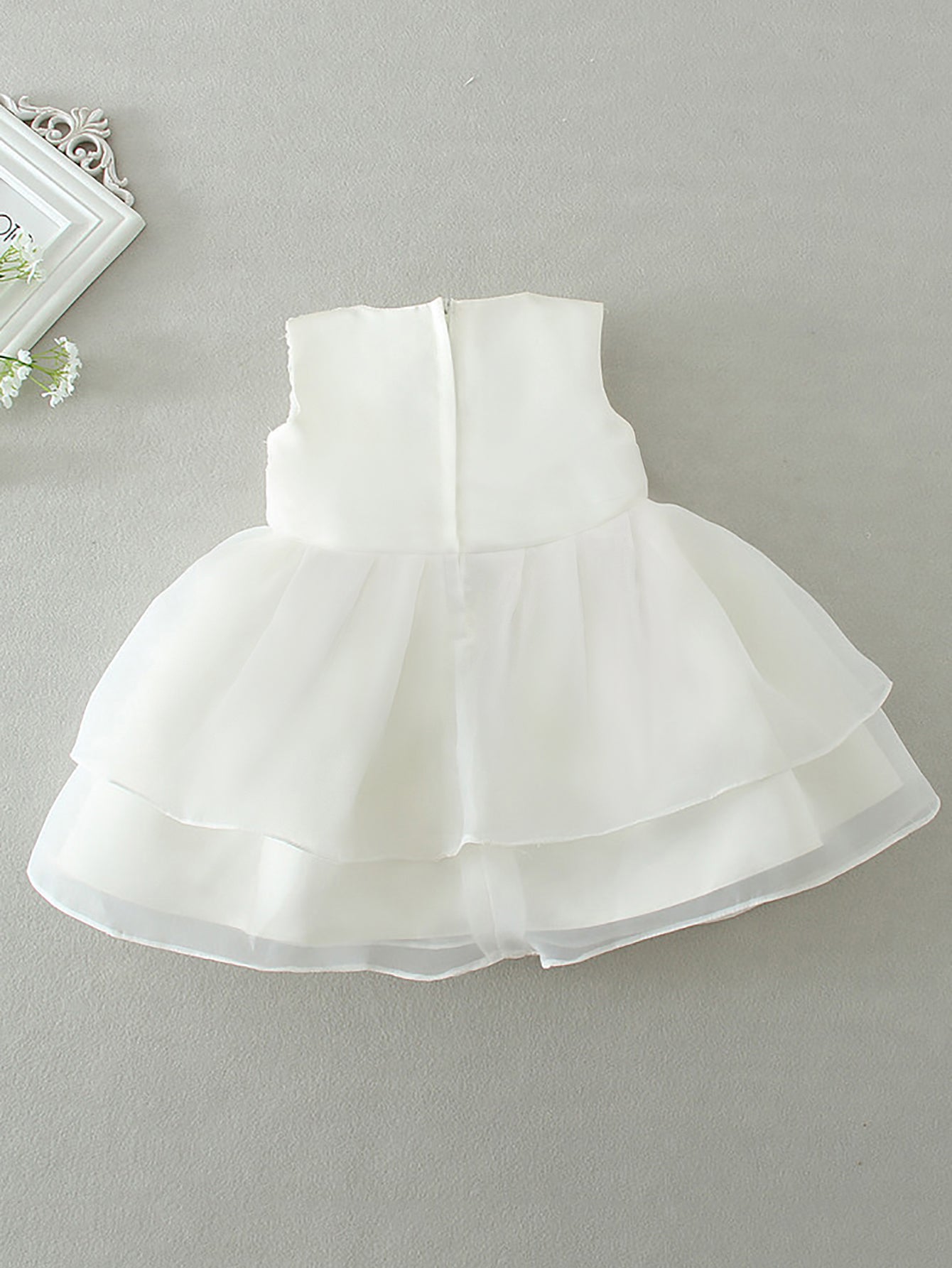 AERBA DRESS Wedding Flower Girl Dress Baby Girl 1 Year Christening Gift Dress Newborn Sleeveless Cute Princess Dress
