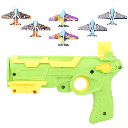 AERBA HOT SALE Children's Toys Airplane Launcher Bubble Catapult With 6 Small Plane Toy Funny Airplane Toys for Kids plane Catapult Gun Shooting Game Gift