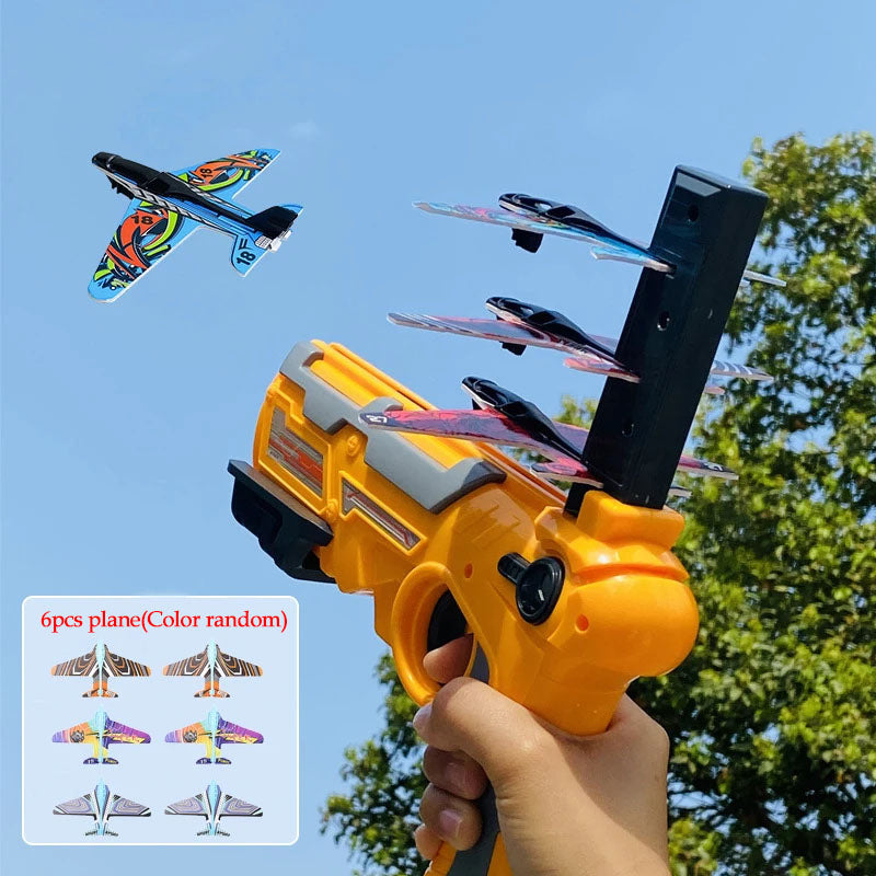 AERBA HOT SALE Children's Toys Airplane Launcher Bubble Catapult With 6 Small Plane Toy Funny Airplane Toys for Kids plane Catapult Gun Shooting Game Gift