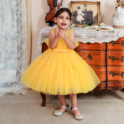 Wedding Flower Girl Dress Girls Party Dresses Kids Wedding Bridesmaid Prom Gown Girls Elegant Dress 1st Birthday Party Baptism Dress Princess Dress