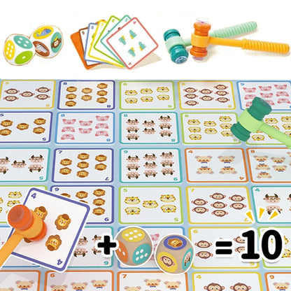 AERBA HOT SALE Kids Montessori Fun Mathematics Educational Toy Suction Cup Hammer Battle Table Game with Card Logic Thinking Training Math Toys