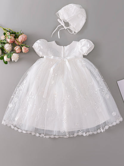 AERBA DRESS Wedding Flower Girl Dress Fashion Baby Girls Elegant Frock Kids Satin Birthday Party Long Dress Princess Dress