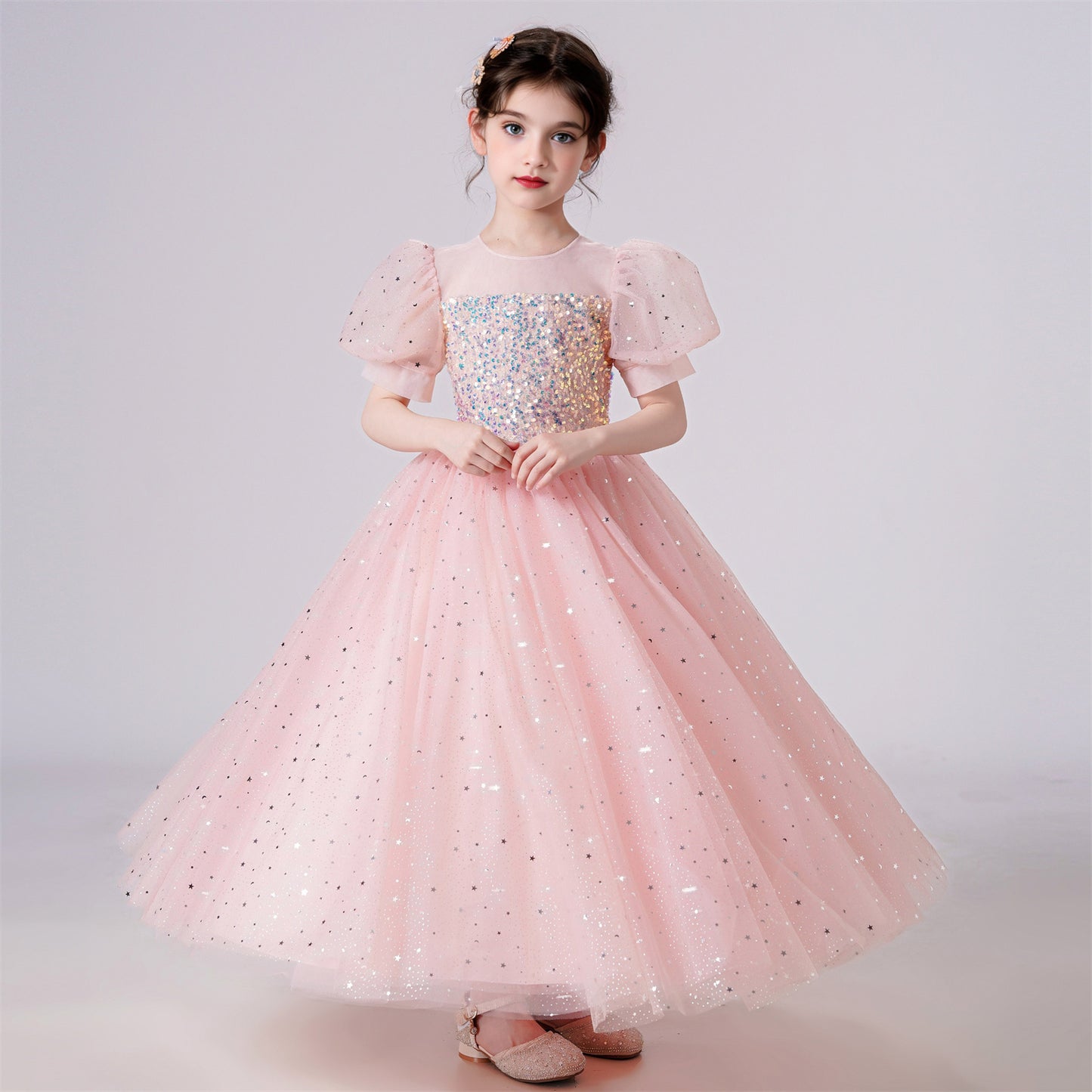 AERBA DRESS Wedding Flower Girl Dress Girl Birthday Party Christmas Dresses Children Girl Party Dresses Long Princess Dress