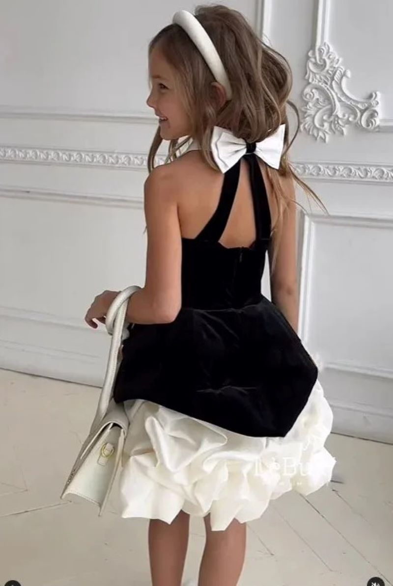 AERBA DRESS Wedding Flower Girl Dress Satin Pearls Sleeveless Puffy Princess First Communion Formal Events Banquet Gown