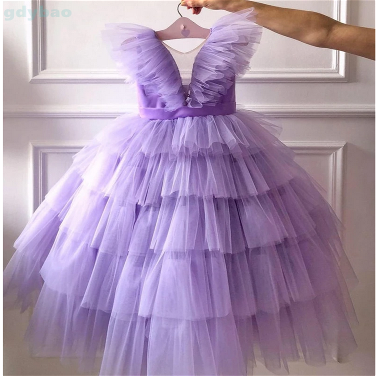 AERBA DRESS Wedding Flower Girl Dress Tulle Princess Party Baby Dress First Birthday Gowns Photo Shoot Dress