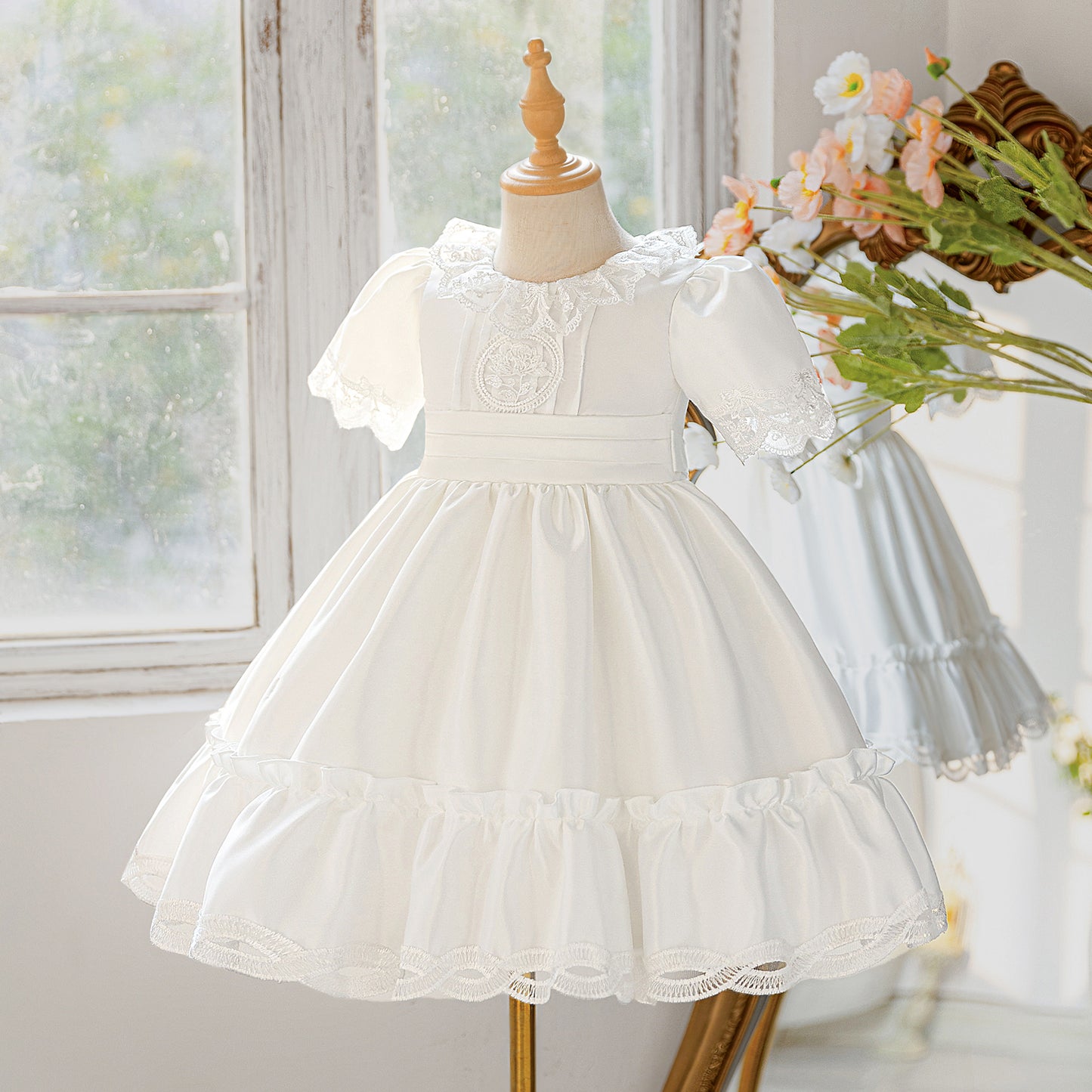 AERBA DRESS Wedding Flower Girl Dress A Line Lace Dress Elegant Dress Birthday Princess Dress