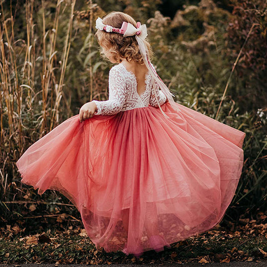 AERBA DRESS Wedding Flower Girl Dress Princess Party Lace Baby Kids Wedding Birthday Dresses