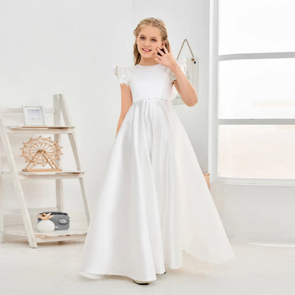 AERBA DRESS Wedding Flower Girl Dress First Communion Gowns Elegant Kids Birthday Gift Princess Ball Gowns Party Dresses