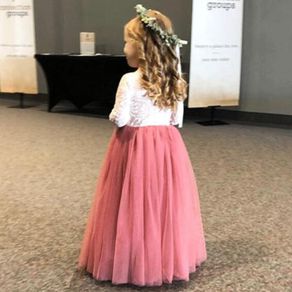 AERBA DRESS Wedding Flower Girl Dress Princess Party Lace Baby Kids Wedding Birthday Dresses