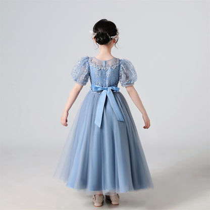 AERBA DRESS Wedding Flower Girl Dress Lace Embroidered Princess Dress Performance Costume Christmas Party Evening Dresses