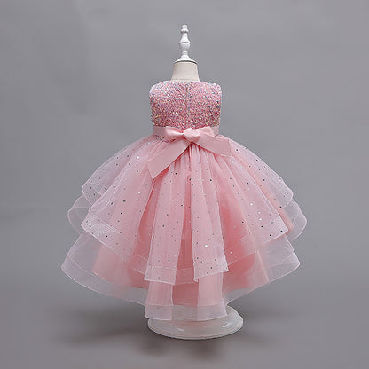 AERBA DRESS Wedding Flower Girl Dress Baby Girls Christmas New Year Dresses Flower Girl Dress Sequins Kids Birthday Dresses