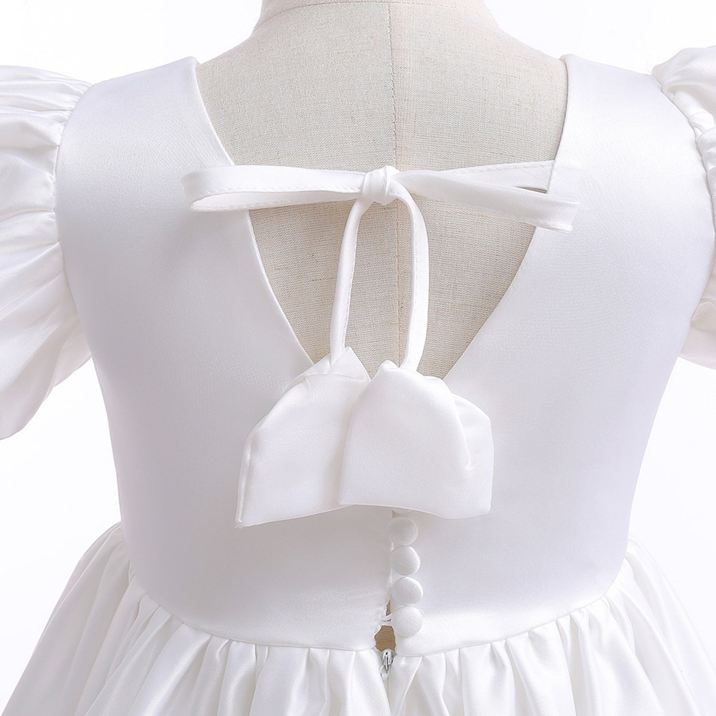 AERBA DRESS Wedding Flower Girl Dress Summer Bow Party Bridesmaid Baby Girls Dresses Kids Clothe Green Baptism Princess 1st Birthday Dress for Girls Gown