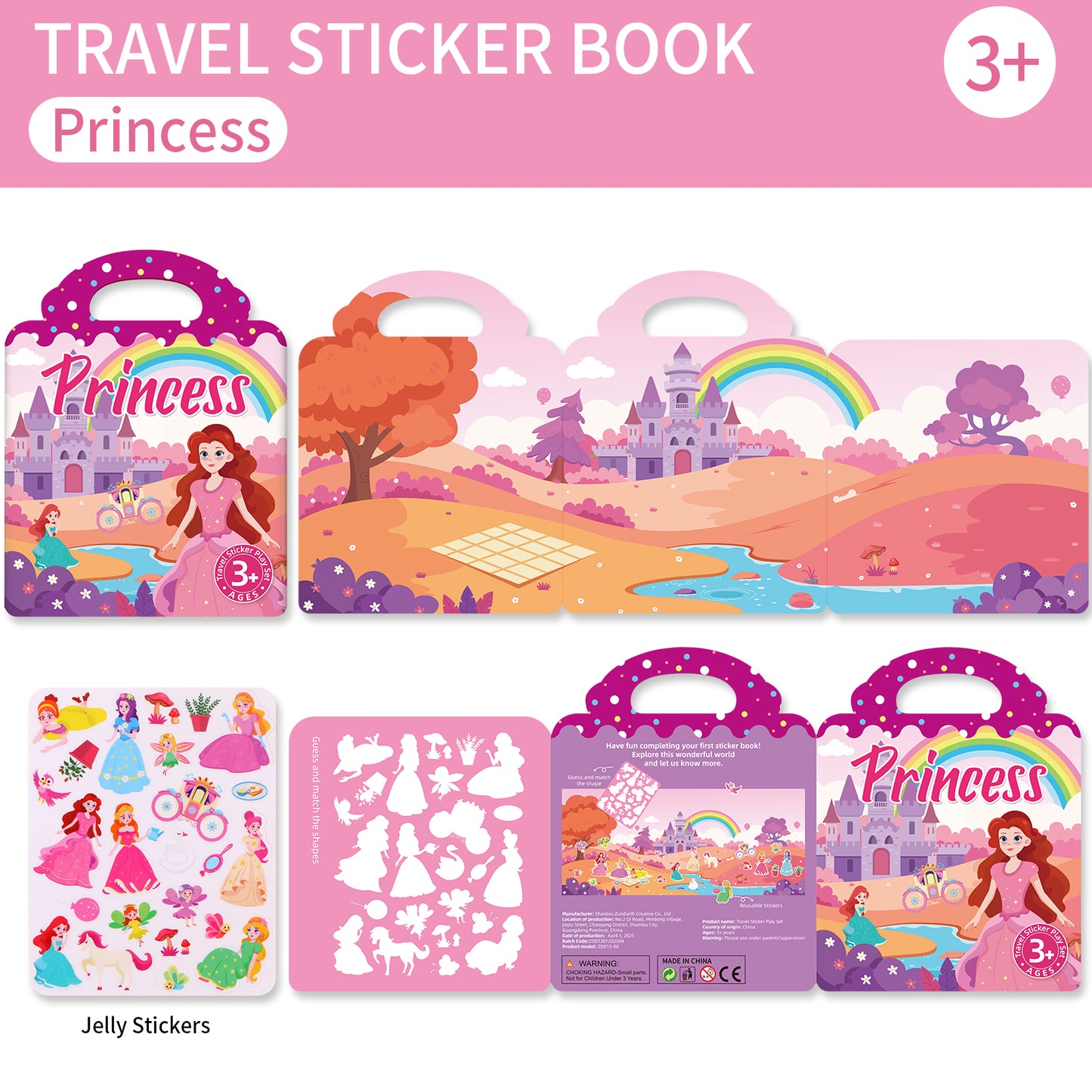 Aerba Kids' Reusable DIY Sticker Books Multi-Theme Bubble Sticker Jelly Stickers Portable Montessori Sticker Toy Gifts for Children