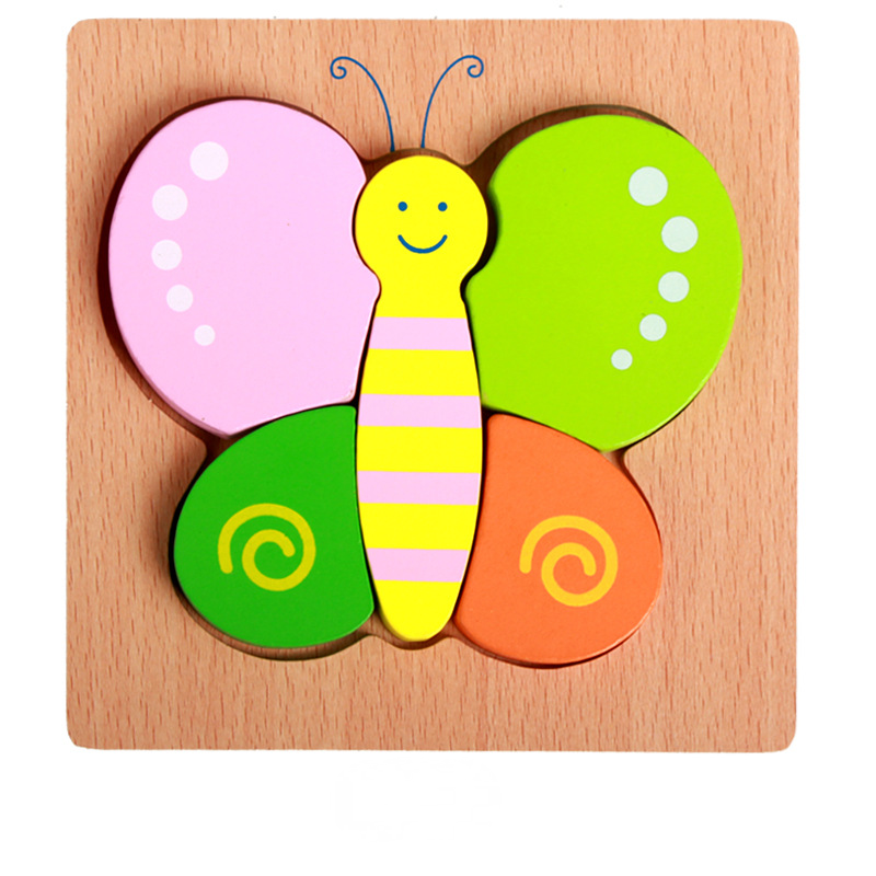 AERBA HOT SALE Children's Toys Wooden 3D Toys Puzzle Cartoon Animals Early Learning Cognition Intelligence Puzzle Game Colorful Montessori Toys Christmas Gifts