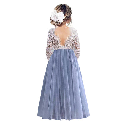 AERBA DRESS Wedding Flower Girl Dress Princess Party Lace Baby Kids Wedding Birthday Dresses