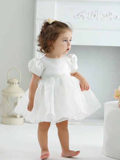 AERBA DRESS Wedding Flower Girl Dress Baby Girls Satin Dress Party Frock Girl Baby Princess Dress