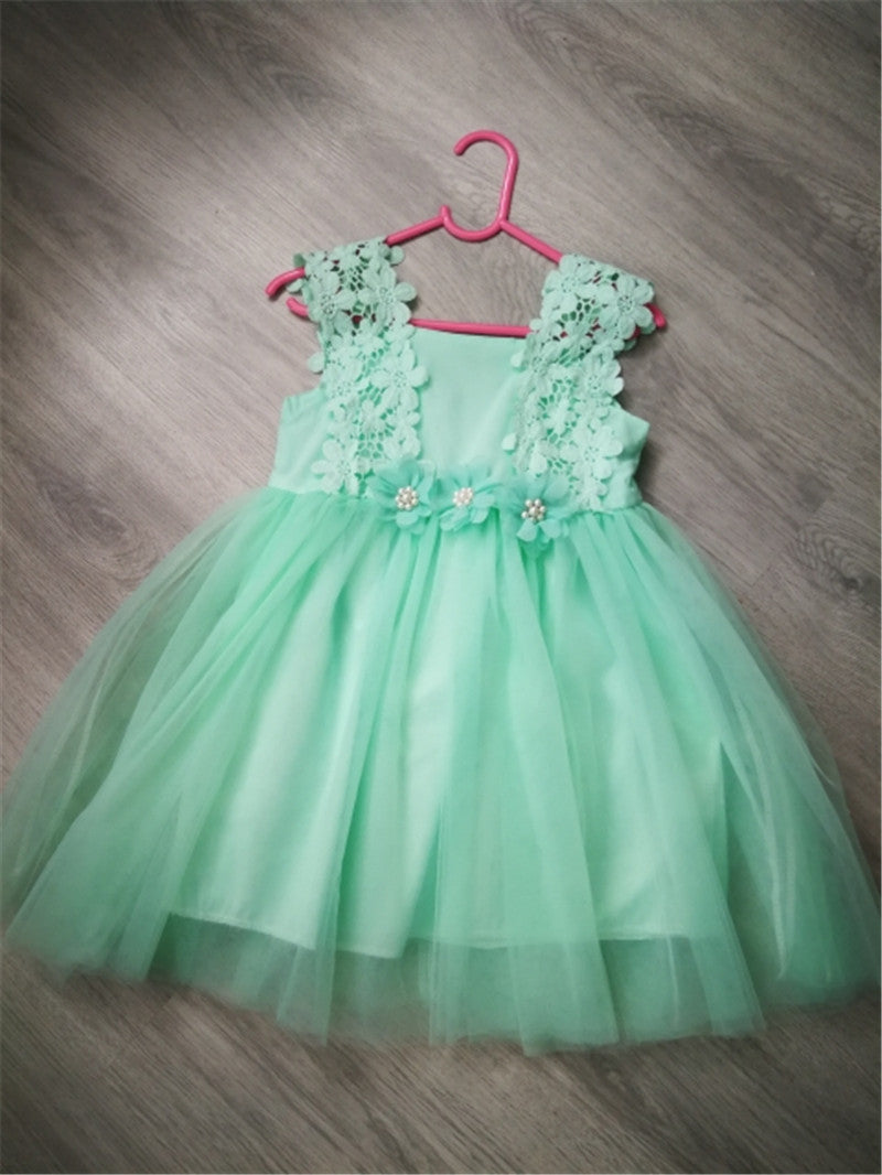 AERBA DRESS Wedding Flower Girl Dress Kids Ceremonies Dress Solid Tutu Dress For Girls Clothes Party Gown Princess Dress Girls