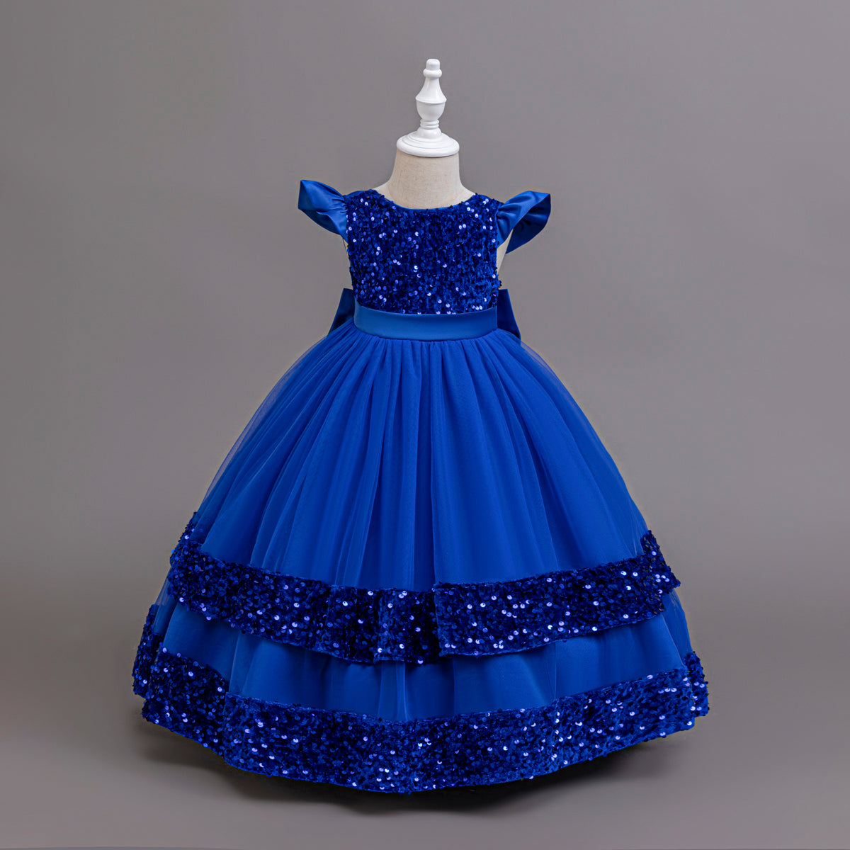 AERBA DRESS Wedding Flower Girl Dress New Elegant Girl Sequined Princess Dress Girl Graduation Party Prom Evening Dress