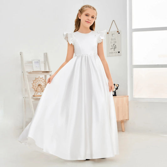 AERBA DRESS Wedding Flower Girl Dress First Communion Gowns Elegant Kids Birthday Gift Princess Ball Gowns Party Dresses