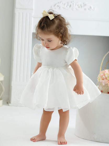 AERBA DRESS Wedding Flower Girl Dress Baby Girls Satin Dress Party Frock Girl Baby Princess Dress