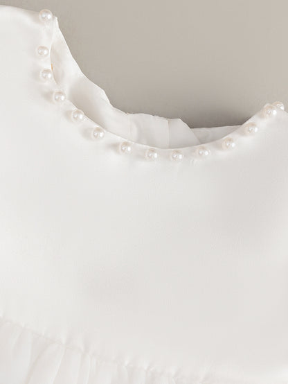 AERBA DRESS Wedding Flower Girl Dress Bow Tulle Dresses Beaded Pageant Birthday Satin New Design Baby Girls Elegant Flower Baby Prom Formal Princess Dress