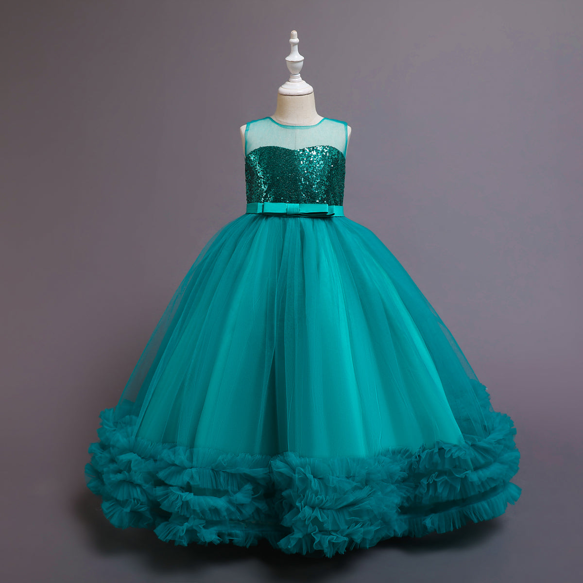 AERBA DRESS Wedding Flower Girl Dress Baby Girls Princess Lace Ball Gown Party Long Dress Wedding Teenager Kids Christmas Dresses