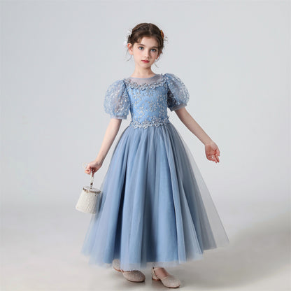 AERBA DRESS Wedding Flower Girl Dress Lace Embroidered Princess Dress Performance Costume Christmas Party Evening Dresses