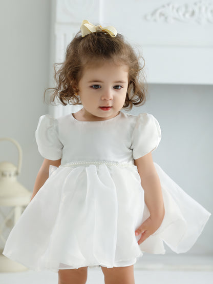 AERBA DRESS Wedding Flower Girl Dress Baby Girls Satin Dress Party Frock Girl Baby Princess Dress