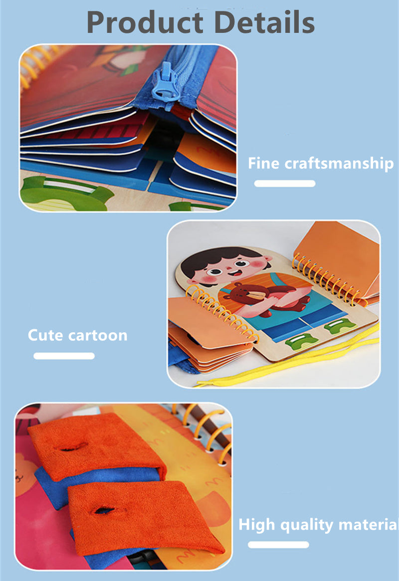 AERBA HOT SALE Multi-layer Wooden Busy Board For Children Montessori Early Education Games Toddlers Quiet Books Sensory Toy Practice Dressing