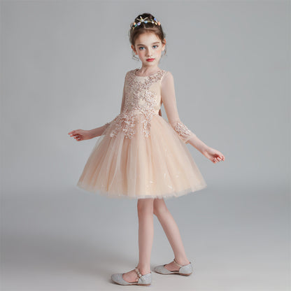 Wedding Flower Girl Dress Lace Tulle Dress Wedding Girl Ceremony Party Birthday Gown Princess Dress